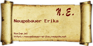 Neugebauer Erika névjegykártya